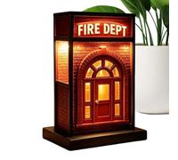 Genérico Lámpara de Escritorio Vintage | Decoración 3D Resplandor Cuerpo Bomberos,Pequeña Lámpara de Mesa Vintage LED,para Estantería Sala Juegos Dormitorio Mesita Noche y Cumpleaños