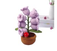 Genérico Lámpara De Flores De Ganchillo - Decorativa Maceta con Flor Artificial que y Es | Lámparas para Ambiente del Hogar y Mesilla de Noche - Para Mujeres, Mamá, Hija, Novia y