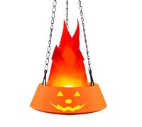 Genérico Lámpara de Llama LED - 5,91 x 5,91 x 2,28 pulgadas, luz LED Festival, efecto de vela realista, brillo ámbar cálido | Decoración de Halloween con ajustes de negro ajustable, pieza central de