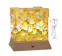 Genérico Lámpara de Noche Mar de Flores | Cubo Creativo Con Iluminación LED Floral | Decorativos De Lámpara De Escritorio | Para Pareja Familia Amigos Chico Niña Dormitorio Hogar Y Interior