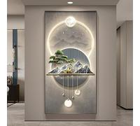 Genérico Lámpara de pared, Decoraciones de entrada, lámparas pared, planta abstracta lujo for pasillo, sala estar, pintura colgante, fondo TV, brillo luz LED(Gold,DIMMABLE COOL_C_H100-W50)