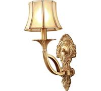 Genérico Lámpara de pared europea, lámpara de pared de tela, iluminación de un solo cabezal, estilo vintage, moderna, de tela beige, lámparas de pared junto a apliques de pared, Araña de luces