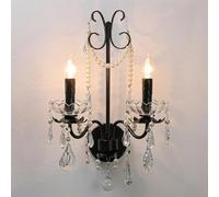 Genérico Lámpara de pared, Lámpara de cristal LED estilo retro francés perla lámpara pared media villa for sala estar cama escalera