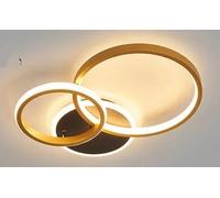Genérico Lámpara de techo, Candelabros de techo LED modernos con decoración Control remoto, lámpara anillo for el hogar, accesorios iluminación for sala estar, dormitorio y comedor(A gold 3 lights)