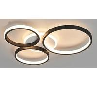 Genérico Lámpara de techo, Candelabros de techo LED modernos con decoración Control remoto, lámpara anillo for el hogar, accesorios iluminación for sala estar, dormitorio y comedor(B black 3 lights)