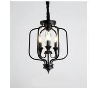 Genérico Lámpara de techo, Estilo americano negro Retro Luxus Kronleuchter Schlafzimmer Licht Französisch Kristall nach Hause Wohnzimmer Esszimm(Cool white no remote,B-3 heads)