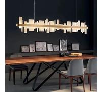 Genérico Lámpara de techo, Lámpara colgante de isla cocina LED mármol V-intage Shards Of Life, lámpara iluminación regulable for sala estar y decoración del hogar(L150cm,COPPER_COLD LIGHT)
