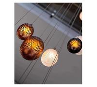 Genérico Lampara de techo, Lámpara colgante de jarrón cristal con estampado diamantes tallado, candelabro escalera personalizado, lámpara brillo LED, accesorio iluminación for el hogar(3-light,Warm)