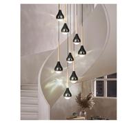 Genérico Lámpara de techo, Lámpara colgante minimalista moderna estilo nórdico for escalera, sala de estar, comedor o villa. Decoración for el hogar(12 heads,Silver chassis)