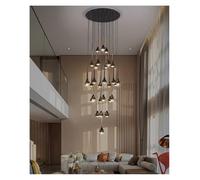 Genérico Lámpara de techo, Lámpara colgante minimalista moderna estilo nórdico for escalera, sala de estar, comedor o villa. Decoración for el hogar(35 heads,Silver chassis)