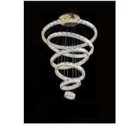Genérico Lámpara de techo, Lámpara de araña colgante moderna cristal LED estilo europeo for salón, escalera o recibidor(3 laps D80cm,Golden lamp body)