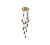 Genérico Lámpara de techo, Lámpara de araña cristal moderna for decoración del hogar, lámpara colgante for escaleras, lámparas colgantes for sala estar, iluminación interior(12 head,Warm White)