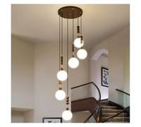 Genérico Lámpara de techo, Lámpara de araña francesa madera maciza, estilo oriental, ideal for salón o apartamento tipo loft con techos altos en villas dúplex(6 heads,Changeable)