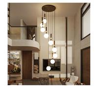 Genérico Lámpara de techo, Lámpara de araña francesa madera maciza, estilo oriental, ideal for salón o apartamento tipo loft con techos altos en villas dúplex(9 heads,Neutral light 4000K)