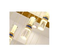 Genérico Lámpara de techo, Lámpara De Araña LED Larga Moderna, Colgante Cristal Diseño For Ático(3 heads,Golden chassis)