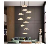 Genérico Lámpara de techo, Lámpara de araña LED moderna y minimalista con forma hoja loto cristal, decoración artística creativa for loft, apartamento, villa, dúplex o escalera(3 heads,Changeable)