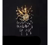 Genérico Lámpara de techo, Lámpara de araña rectangular moderna cristal negro con forma rama for mesa comedor, sala estar, lámpara colgante regulable for cocina o villa(Wall lamp-A,Gold)