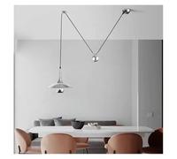 Genérico Lámpara de techo, Lámpara de techo con polea platillo volante, estilo Bauhaus, for cocina, sala estar, ropa o cafetería. Colgante extraíble(1head Chrome D30cm)