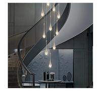 Genérico Lámpara de techo, Lámpara de techo moderna, lujosa lámpara colgante LED cristal for sala estar dúplex, escalera, comedor, araña, decoración del hogar brillante(15 lights,Silver lamp body)