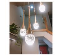 Genérico Lámpara de techo, Lámpara de techo moderna, lujosa lámpara colgante LED cristal for sala estar dúplex, escalera, comedor, araña, decoración del hogar brillante(6 lights,Silver lamp body)