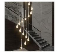 Genérico Lámpara de techo, Lámpara de techo moderna, lujosa lámpara colgante LED cristal for sala estar dúplex, escalera, comedor, araña, decoración del hogar brillante(20 lights,Silver lamp body)