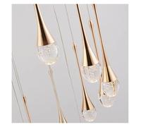 Genérico Lámpara de techo, Lámpara de techo moderna, lujosa lámpara colgante LED cristal for sala estar dúplex, escalera, comedor, araña, decoración del hogar brillante(3 lights,Silver lamp body)