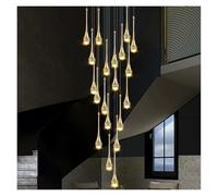 Genérico Lámpara de techo, Lámpara de techo moderna, lujosa lámpara colgante LED cristal for sala estar dúplex, escalera, comedor, araña, decoración del hogar brillante(40 lights,Silver lamp body)