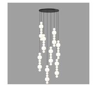 Genérico Lámpara de techo, Luces led modernas for decoración del hogar, lámparas colgantes for escaleras, candelabros for sala de estar, iluminación interior(Black 8 heads,Cool)