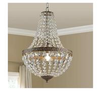 Genérico Lámpara de techo, Moderna Europa Retro Imperio Gran Cristal Lámpara Colgante Led V-intage Luz Hotel Sala de Estar Dormitorio Techo(A large)
