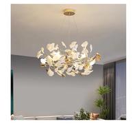 Genérico Lámpara de techo, REVEN-candelabro de lujo, luz techo regulable, hoja Ginkgo, brillo, cadena ajustable, altura for Villa, comedor, Roo(3 color lights,D60CM B_ACRYLIC)