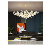 Genérico Lámpara de techo, REVEN-candelabro de lujo, luz techo regulable, hoja Ginkgo, brillo, cadena ajustable, altura for Villa, comedor, Roo(3 color lights,L150CM_ACRYLIC)