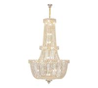 Genérico Lámpara de techo, Villa de estilo europeo con amplio salón decorado techos altos y lámpara araña dorada en la escalera. Moderna cristal lujo(D120CM H190CM,White light)