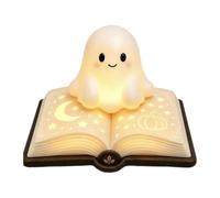 Genérico Lámpara Fantasma | Linda Figurina de Lámpara Hogareña | Figurina Fantasma Leyendo Libro | Para Estantería, Escritorio, Mesilla, Repisa Chimenea, Rincón Lectura, Dormitorio,