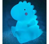 Genérico Lámpara Lil Dino con Luz Quitamiedos Infantil - Ayuda para Dormir Bebé, Iluminación Nocturna Azul o Rosa - Regalo Original para Recién Nacidos y Niños (Azul)