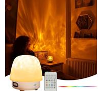 Genérico Lámpara Lunie - Luz Nocturna Y Máquina De Ruido Bluetooth, Lámparas Luni Con Pantalla, Altavoz Bluetooth, Control Remoto Y 16 Colores, Proyector De Olas Del Océano Con Altavoz (White)