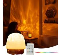 Genérico Lámpara Lunie - Luz Nocturna Y Máquina De Ruido Bluetooth, Lámparas Luni Con Pantalla, Altavoz Bluetooth, Control Remoto Y 16 Colores, Proyector De Olas Del Océano Con Altavoz (Walnut)