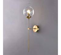 Genérico Lámpara montada en la pared moderna Aplique de metal, pantalla de globo de cristal Lámparas de pared doradas de brazo largo Luces de noche,lampara araña
