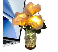 Genérico Lámpara Nocturna de Flor,Lámpara de Rosa LED Recargable | Luces Decorativas de Flores para Paisajismo,Para Dormitorio Infantil Sala de Estar Estudio Fiesta de Cumpleaños Vacaciones Bodas