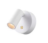 Genérico Lámpara para Leer, Aplique Pared Dormitorio Lámpara de Pared magnética con protección for los Ojos, luz LED Recargable por USB, lámpara Mesa Lectura inalámbrica(Golden Button-White)
