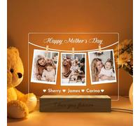 Genérico Lampara Personalizada con Foto y Texto - Regalos Día de la Madre, Regalos Originales para Mujer, Regalo Personalizado para Mama, Marco Personalizado con Foto, LED Opcional, Estilo 2