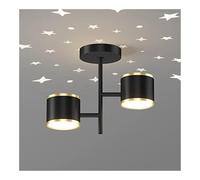 Genérico Lámpara techo moderna con diseño cielo estrellado y atenuación for mesita noche, luz estrellas nórdica, luces pasillo for dormitorio, sala estar y comedor.(White light,Black gold cylinder)