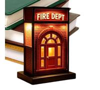 Genérico Lámpara Vintage de Bomberos | Luz de Mesa de Bomberos 3D - Lámpara LED Pequeña con Forma de Casa,para Mesita de Noche Oficina Estantería Sala de Juegos Inauguración de Casa Cumpleaños