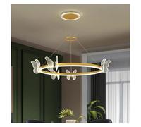 Genérico Lámparas de araña, Anillo de mariposa creativo nórdico, colgante LED regulable for comedor, dormitorio, accesorios iluminación modernos for decoración del hogar(Butterfly 50cm,3 Color)