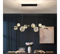 Genérico Lámparas de araña, Candelabro LED moderno for restaurante, sala de estar dorada/negra, cocina, iluminación Interior lujo, decoración, lámparas nórdicas(Warm light,BLACK CURVE_L100CM)
