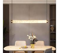 Genérico Lámparas de araña, Candelabros modernos de cobre, lámparas forma larga que iluminan la sala estar, decoración del hogar lujo, lámpara colgante mármol Led(Cold White,L100 H150cm)