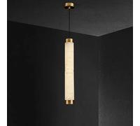 Genérico Lámparas de araña, Candelabros modernos de cobre, lámparas forma larga que iluminan la sala estar, decoración del hogar lujo, lámpara colgante mármol Led(Warm White,L60 H150cm)