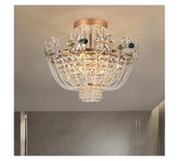 Genérico Lámparas de araña, European-Style modern Light Luxury Bedroom Study Crystal Ceiling Lamp Cloakroom Aisle Atmospheric Creative And Romantic Lamps(Cold,Dia48cm H45cm)