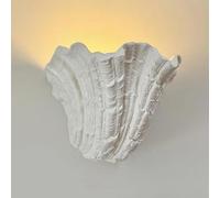 Genérico Lámparas de araña, French Design Romantic Gypsum Shell Wall Lamp LED G9 Aroque Art Mounted Bedroom Bedside Staircase Aisle Study(Small)