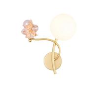 Genérico Lámparas de araña, French Princess Resin Cartoon Glass Ball Gold Led Wall Lamp Aisle Hallway Home Deco Fashion Sconces Stairs Night Lights(A)
