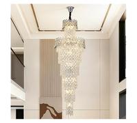 Genérico Lámparas de araña, Italian Style Villa Living Room Crystal Lamp French Duplex Building Hollow High-end Light Luxury Staircase Pendant(Change,Diameter80cm H300cm)